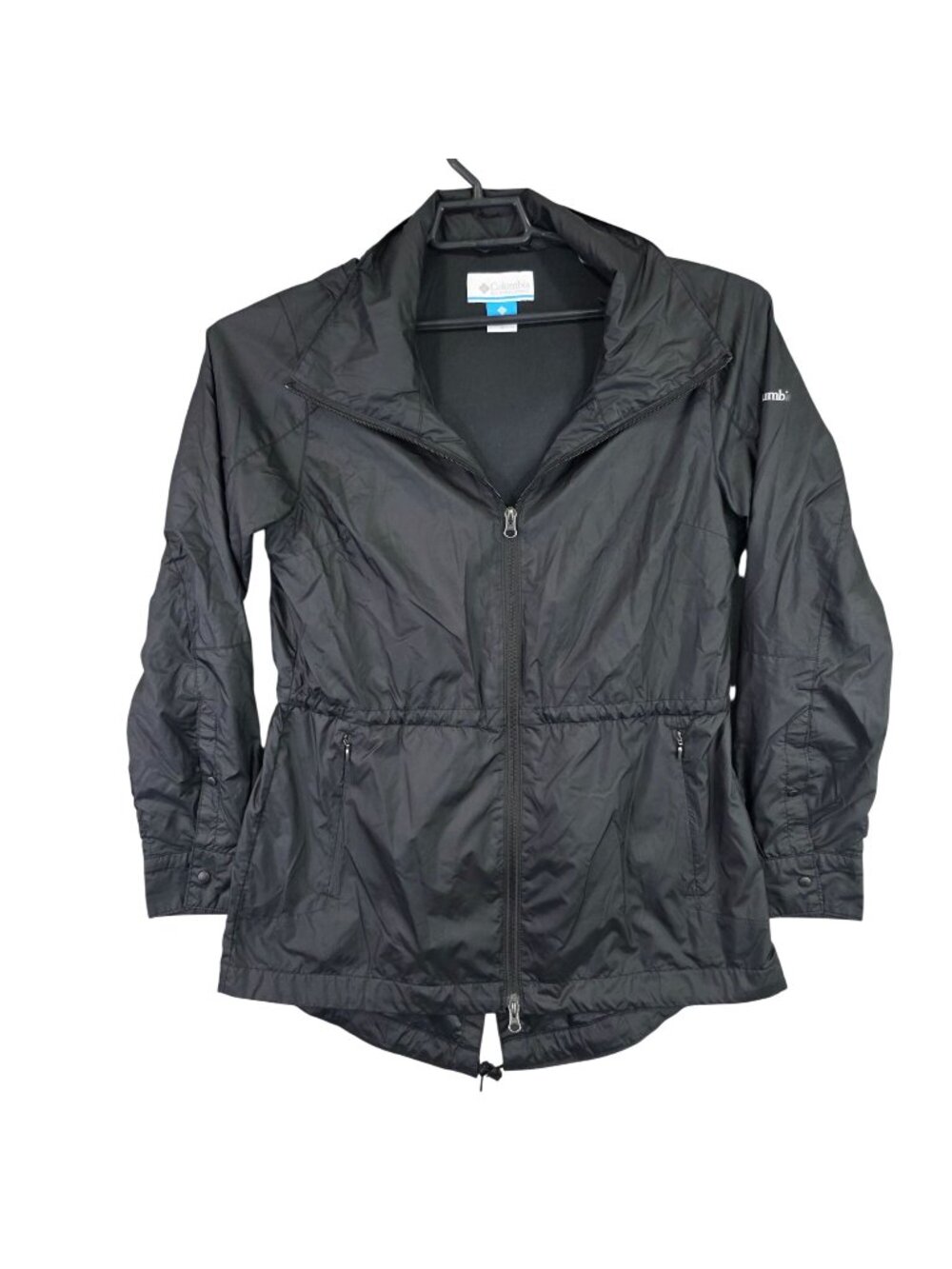 Womens Columbia Black Hooded Isabella Full Zip Lake Jacket Anorak Drawstring M